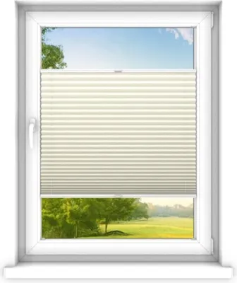 Immagine prodotto di time4blinds, Tenda plissettata su misura, Senza fori, 90x70 cm, Bianco crema