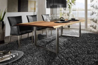 Produktbild von SIT Esstisch Baumkante massiv Akazie natur 240 x 100 silber