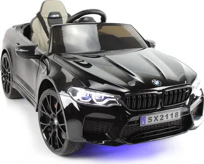 Produktbild von FINOOS Kinderauto BMW M5 24V Kinder Elektroauto 2,4GHz Fernbedienung Gummireifen, Ledersitz, Hupe, LED, Musik 1-6 Jahre Schwarz lackiert