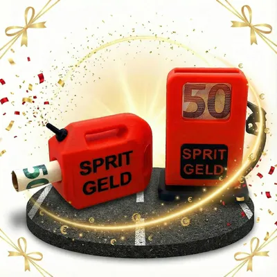 Productafbeelding van Spritgeld geldgeschenk verpakking - 3D tankstation & kanister - Creatief cadeau-idee voor tankbonnen - Rijbewijs - Auto
