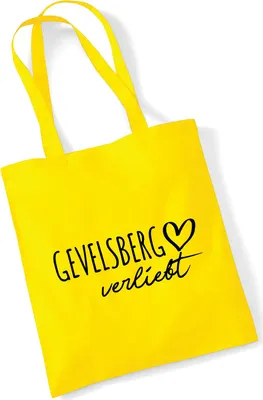 Produktbild von Huuraa Jutebeutel Gevelsberg verliebt 10 Liter Yellow Baumwolle Tasche Geschenkidee
