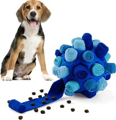 Produktbild von Schnüffelball für Hunde, Schnüffelteppich Schnüffelspielzeug Interaktive Hundespielzeug tragbarer Haustier Snuffle Ball Toy für Kleine Mittelgroße Hunde Haustier (Blau)