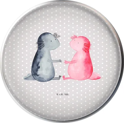 Produktbild von Mr. & Mrs. Panda abfluss stöpsel Axolotl Liebe - Grau Pastell - Geschenk, Waschbecken Ablaufstopfen, Verliebt, Paar, stopfen, Lurch, waschbeckenstöpsel, Abfluss-Stopfen
