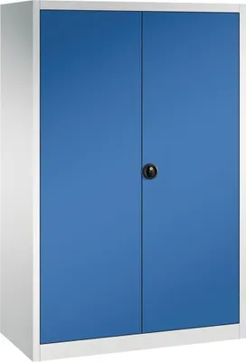 Produktbild von Flügeltürenschrank 4 Böden, 70kg Traglast H1950xB1200xT600mm RAL 7035/5010, 4317784969925