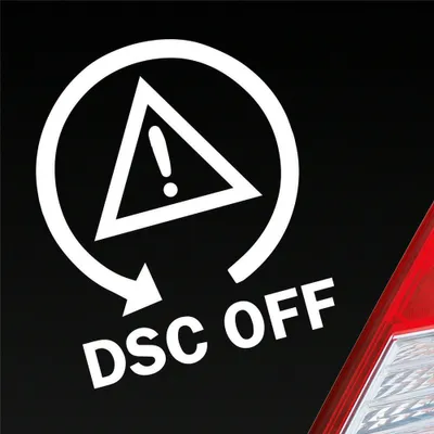 Produktbild von Auto Aufkleber DSC OFF Symbol Drift Tuning 11x9 cm Weiss Glanz Sticker Heckscheibenaufkleber