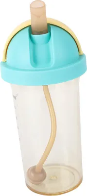 Obrázek produktu pro 240 ml dětská láhev na vodu s odklápěcím víčkem, širokým hrdlem, zatíženou slámkou, hrníčkem pro batolata