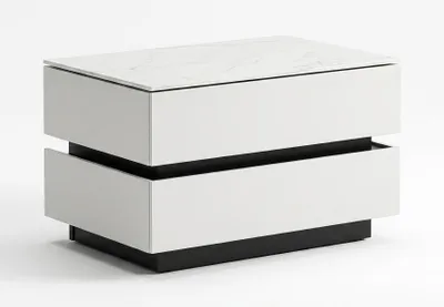 Image de Table de chevet moderne, gris, design luxueux, meuble de nuit