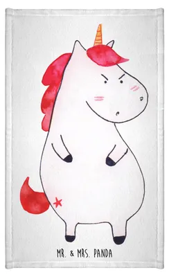 Produktbild von Mr. & Mrs. Panda Gästehandtuch Einhorn Wut - Weiß - Geschenk, Handtuch, Spaß, frottierhandtuch, Gästetuch, Büro, Unicorn, Lustig, Gäste-WC, Einhörner, Klein, gäste wc