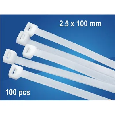 Obrázok produktu pre LogiLink KAB0001, Nylon, Biela, 100 mm, 2,5 mm, 100 kusov