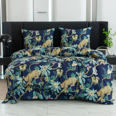 Produktbild von 3D-Baumwollbettwäsche 160x200 Wildkatze