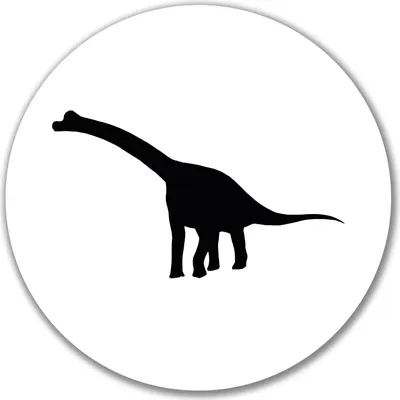 Produktbild von Huuraa Aufkleber Brachiosaurus Dinosaurier 10cm rund Sticker Geschenkidee