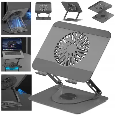 Productafbeelding van Laptopkoeler met 360° verstelbare aluminium voet en ventilator