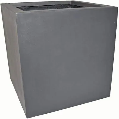Produktbild von Pflanzkübel für Rollen aus Fiberglas in anthrazit - XXL - Größe (LxBxH): 50x50x50 cm