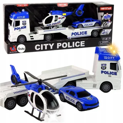 Produktbild von QULKI Polizei Abschleppwagen mit Antrieb Lichter Geräusche