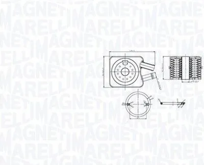 Produktbild von MAGNETI MARELLI 350300003200 Ölkühler Motoröl für VW Golf IV Schrägheck (1J1) Golf V Schrägheck (1K1) POLO (9N) TOURAN (1T1, 1T2) Passat Variant (3C5)