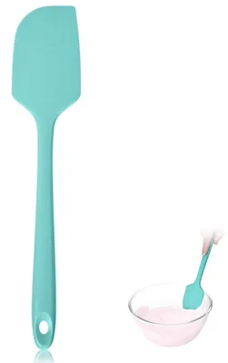 Image de Raclette en silicone, résistante à la chaleur jusqu'à 315°C, turquoise, 29 cm, flexible, antiadhésive