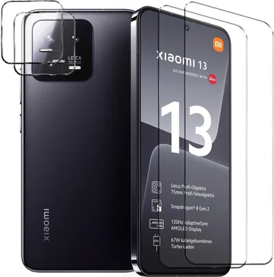 Produktbild von 4in1 Conie Schutzfolien Set für Xiaomi 13 Glasfolie Displayschutz Kamera Schutz Folie Panzer Glas Schutzfolie