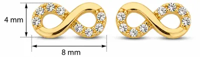 Produktbild von New Bling Goud 9NBG-0092 Oorknop Infinity - Zirkonia - 8mm - Goud