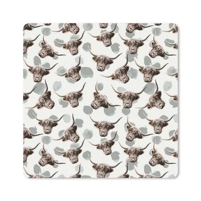 Produktbild von MuchoWow® Mauspad Mousepad Schottischer Highlander - Kuh - Muster 30x30 cm - Mousepads - Maus Mat - Pad - Mausunterlage - Gaming