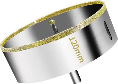 Produktbild von Diamant-Lochsäge 120 mm mit Zentrierführungsbohrer Fliesenlochsäge