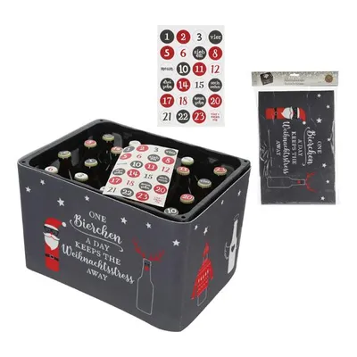Produktbild von Adventskalender Bastel Set Bierkasten Filz Aufkleber 24 Zahlen Bastelset