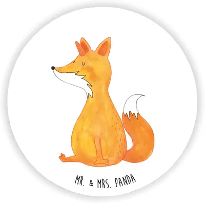 Produktbild von Mr. & Mrs. Panda magnet Einhorn Fuchs - Weiß - Geschenk, Kühlschrankmagnet, Unicorns, Einhörner, pinnwand, für kühlschrank, fotos, Fuchshörnchen, Füchse, Unicorn