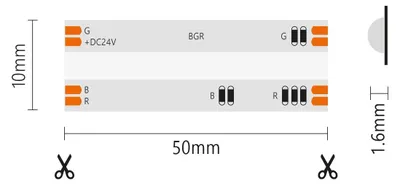 Produktbild von Alcapower COB LED-Streifen 5m RGB 24V 15W/m IP65 840 LED/m Hohe Lichtausbeute für professionelle Deko-Beleuchtung Innen & Außen