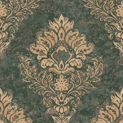 Immagine prodotto di Carta da parati in lana Profhome 379011-GU leggermente goffrata verde opaco oro 5,33 m2