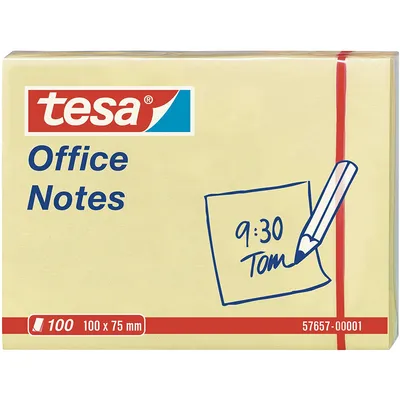Produktbild von TESA 57657, Rechteck, Gelb, 100 mm, 75 mm, 100 Blätter