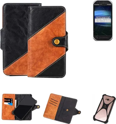 Produktbild von K-S-Trade Handyhülle Schutzhülle Bookstyle Case Wallet-Case kompatibel mit Panasonic Toughbook FZ-T1 Handy Cover Bumper Klapphülle schwarz