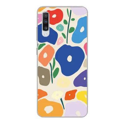 Produktbild von MuchoWow® Handyhülle Schutzhülle Hülle für Samsung Galaxy A70 Blume - Abstrakt - Blätter Silikon Softcase Handy Hülle - Schutzhaube