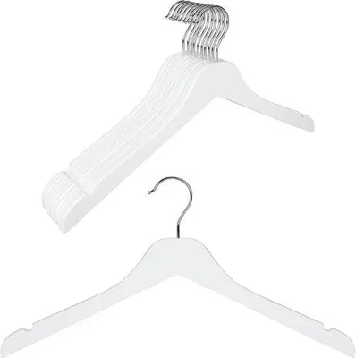 Produktbild von Holzkleiderbügel - Platzsparender Kleiderbügel mit glattem Design - 10er Pack