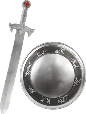 Image de Set gladiateur pour enfants épée et bouclier argent-noir