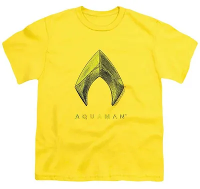 Imagen del producto de Camiseta de Aquaman para niños, modelo TV37564 (talla 152-158), color amarillo