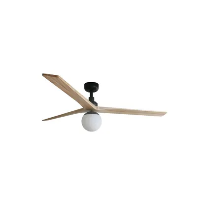 Produktbild von Energiespar Deckenventilator mit Beleuchtung und Fernbedienung Klim L Schwarz-Eiche 150 cm