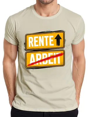 Productafbeelding van Rente, werk, straatnaambord, pensioen, gepensioneerde, verklaring, sarcasme, heren T-shirt, natuur, groot