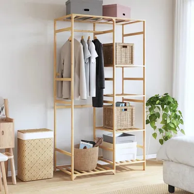 Obrázek produktu pro vidaXL Věšák na oblečení s policemi 100x50x184,5 cm bambusový