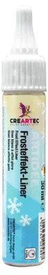 Produktbild von CREARTEC Frosteffekt Liner - 30ml - für Schneeeffekte auf Glasflächen - feine Maldüse für Schrift, Ornamente und mehr