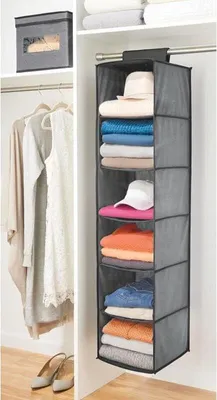 Produktbild von Hängender Stoffschrank mDesign Hängeaufbewahrung 6 Fächer anthrazit