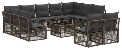 Produktbild von vidaXL Gartensofa-set 12 stk. Grau Poly-Rattan