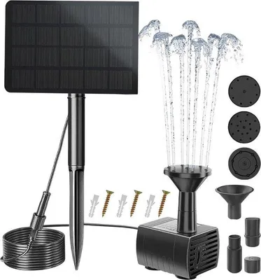 Productafbeelding van DailySupplies® Solar Fontein - Led Verlichting - Vijververlichting - Zwart