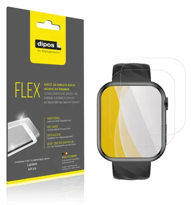 Produktbild von 2x Schutzfolie für Lgnitek MT19 Folie, 100% Displayabdeckung, dipos Flex