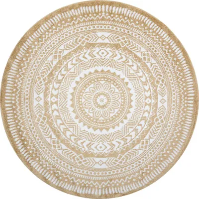 Produktbild von 120x120 (Durchmesser) Kreis Klassischer Teppich Napkin gold rund
