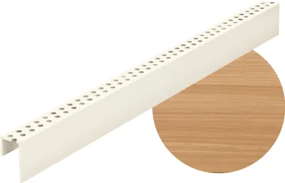 Obrázek produktu pro VOX Perforovaná lišta – ventilační profil pro fasádní panely z PVC KERRAFRONT – voděodolný a odolný proti UV záření – ochrana proti hmyzu – cedr