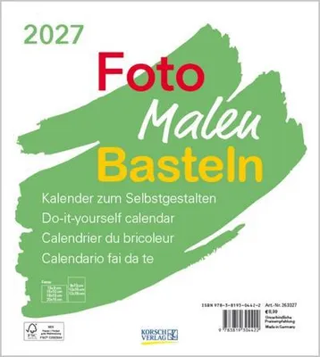 Obrázek produktu pro Fotografie, malování, tvoření – kalendář pro tvoření, bílý, 2027