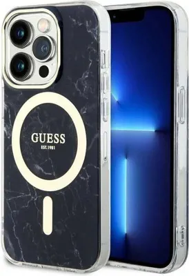 Produktbild von Guess iPhone 13 Pro Back cover case - Magsafe IML marble - Black