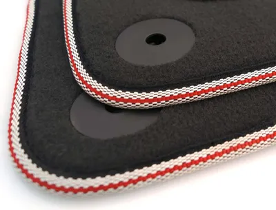 Image de Tapis de sol Audi TT TTS TTRS 8S Velours Premium Tapis de sol d'origine rouge / blanc S-Line
