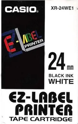 Produktbild von Casio XR-24 WE 1 24 mm schwarz auf weiß