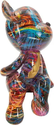 Image de Ours décoratif PSYCO -A- multicolore 10,5 x 12 x 23,5 cm