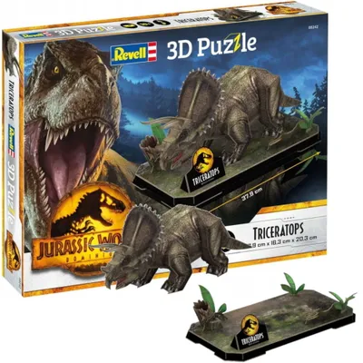 Image de Revell 3D Puzzle Jurassic World Dominion Triceratops, dinosaure, dino, 44 pièces, dès 10 ans, 00242